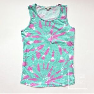 J Crew Kids Crewcuts Girls Printed Tie Dye Summer Tank Top
